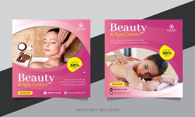 Beauty and spa promotion social media post