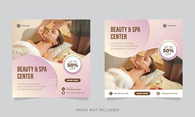 Beauty and spa promotion social media post