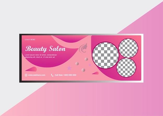 Vector beauty spa salon facebook cover header design suitable for skin care hair salon social media post ba