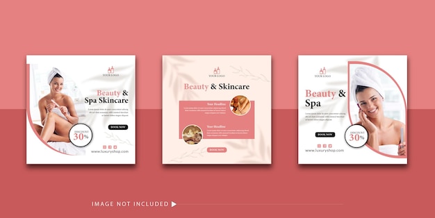 beauty spa salon instagram post design template