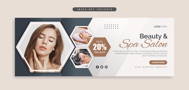 Beauty and spa salon social media banner or cover with abstract background