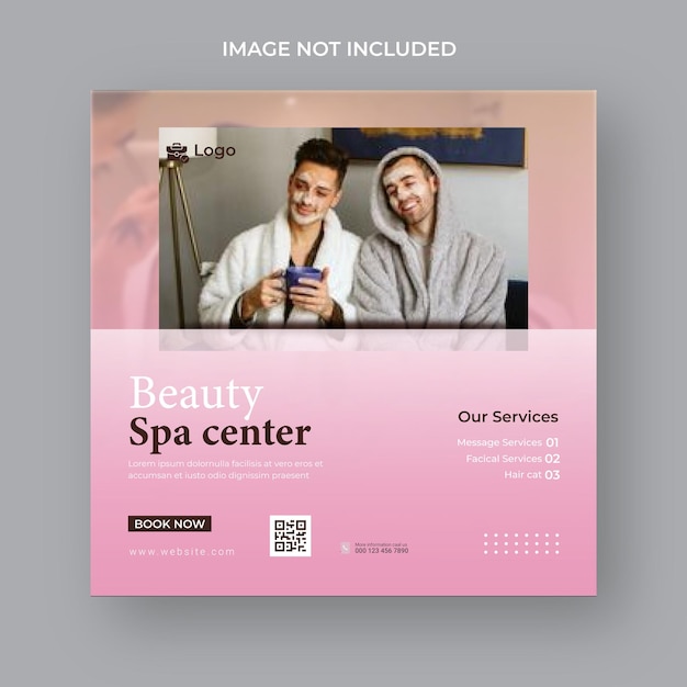 Vector beauty spa salon social media post template design makeup parlour health or body