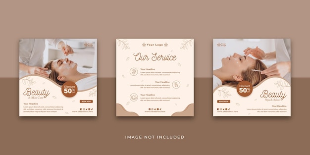 Beauty Spa Salon Social Media Post Template