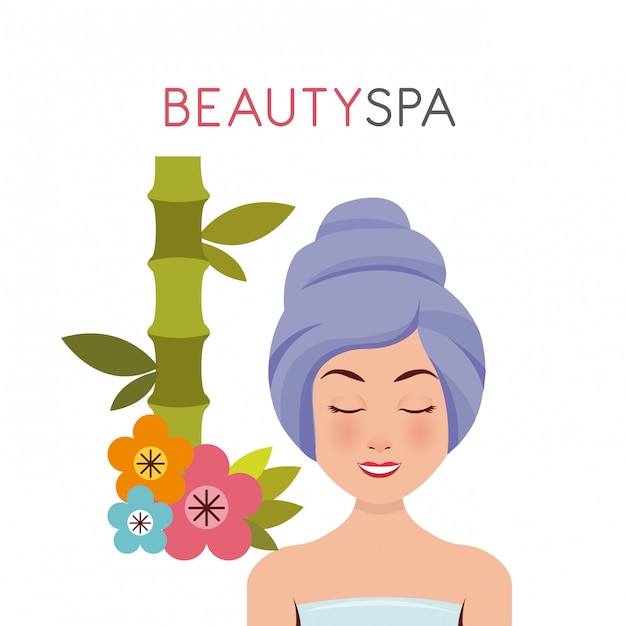 beauty spa set flat icons