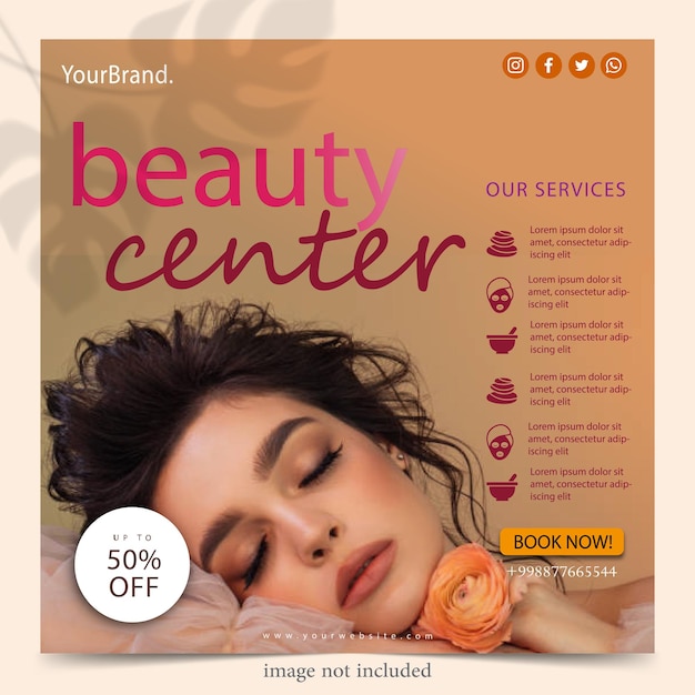 Vector beauty and spa social media or instagram post template design