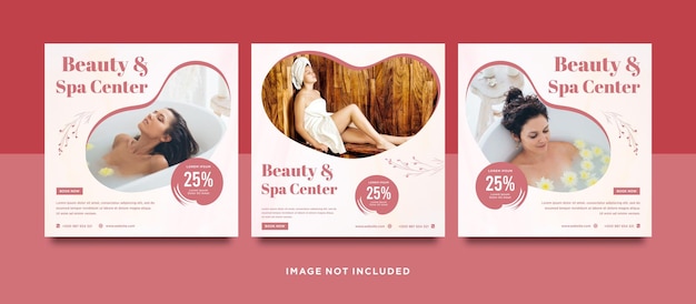 Beauty and spa social media instagram post template