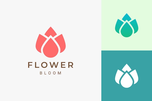 Beauty spa or yoga logo in flat and abstract flower logo