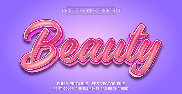 Beauty Text Style Effect Graphic Design Element