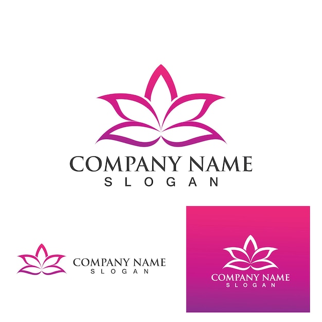 Beauty Vector lotus flowers design logo Template icon