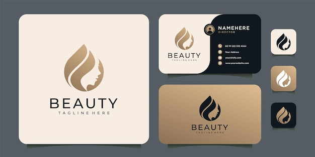 Beauty woman face logo  