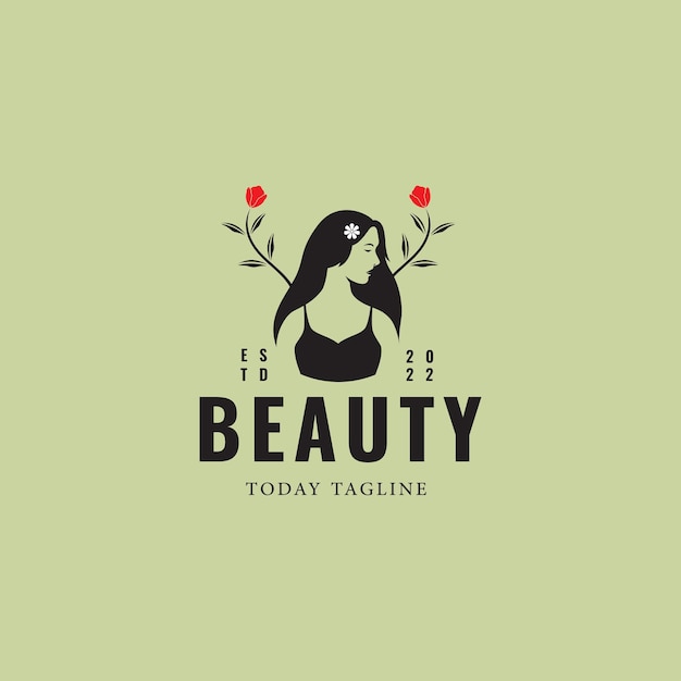 Beauty woman flower logo design vector