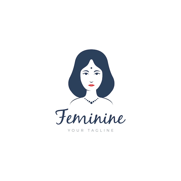 Beauty woman head culture logo design