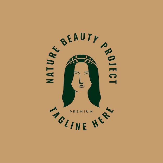 Beauty woman head logo design vector illustration