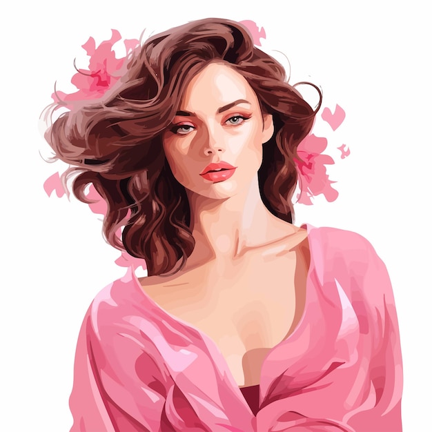 Beauty_woman_in_pink_clothes_vector