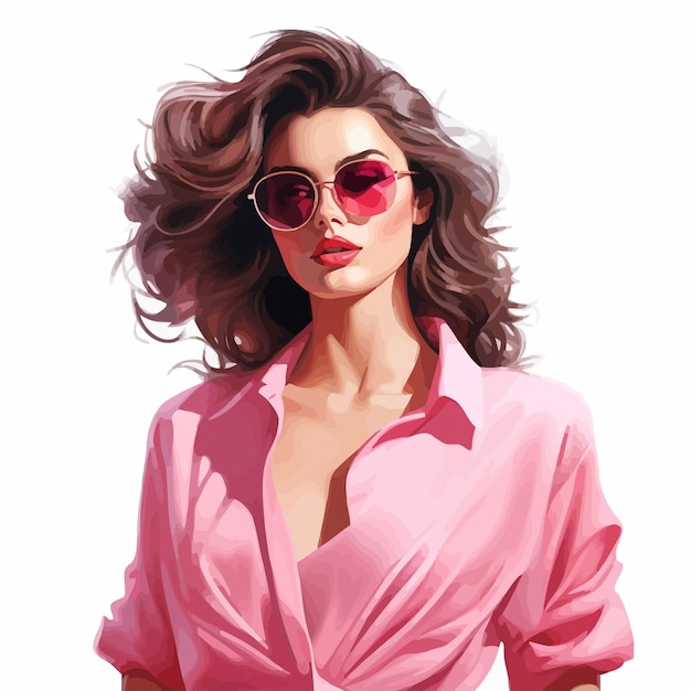 Vector beauty_woman_in_pink_clothes_vector