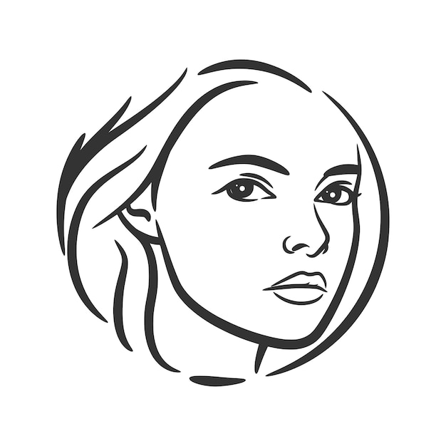 Beauty Woman Logo design line art