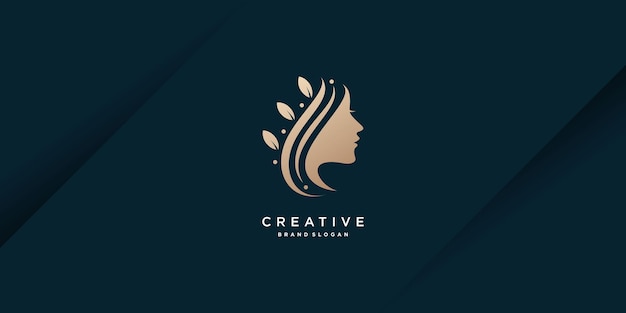 beauty woman logo design premium vector