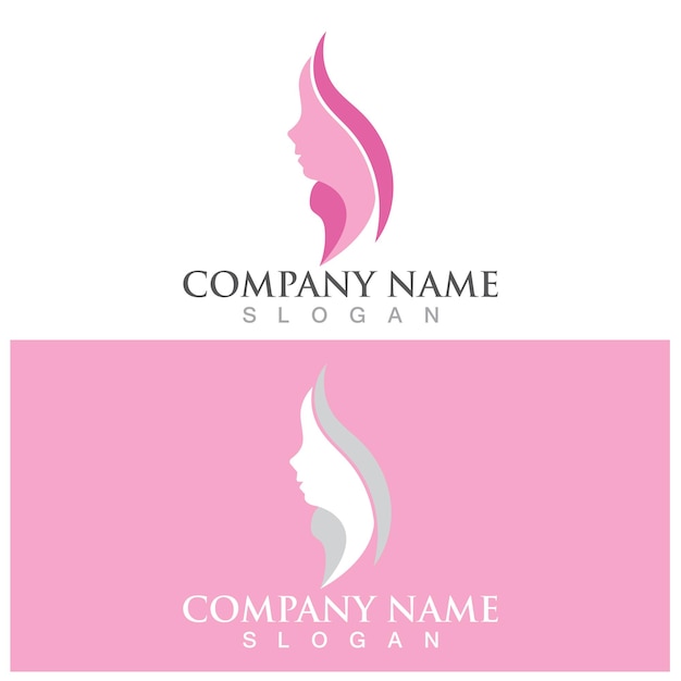 Beauty woman logo and vector template