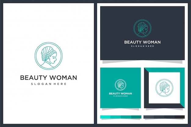 beauty woman minimlais logo design