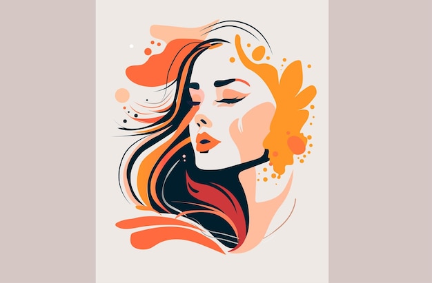 Vector beauty woman with perfect makeup beautiful professional make-up salon make up fashion concept horizontal portrait vector illustration