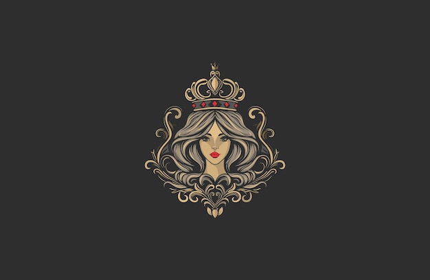 Beauty woman with queen crown vector illustration