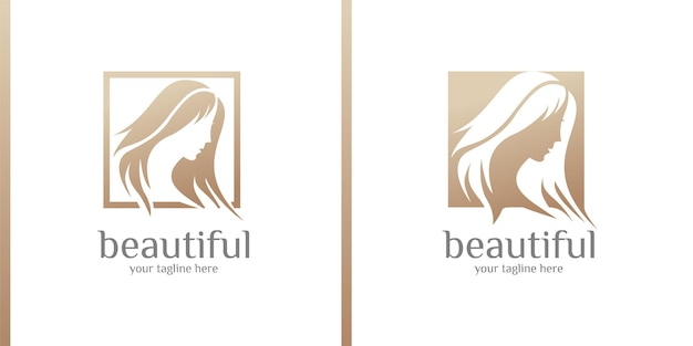 Beauty women beauty care women face  gold color elegance banner   logo design