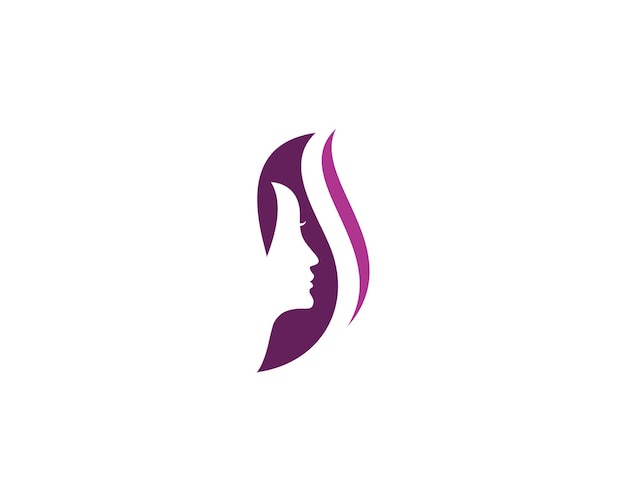 Beauty Women face silhouette character Logo Template