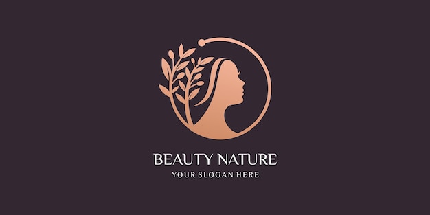 Beauty women with combination women and olive design logo