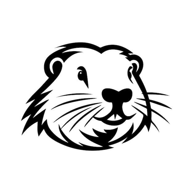 Beaver hand drawn vector illustration isolated on white