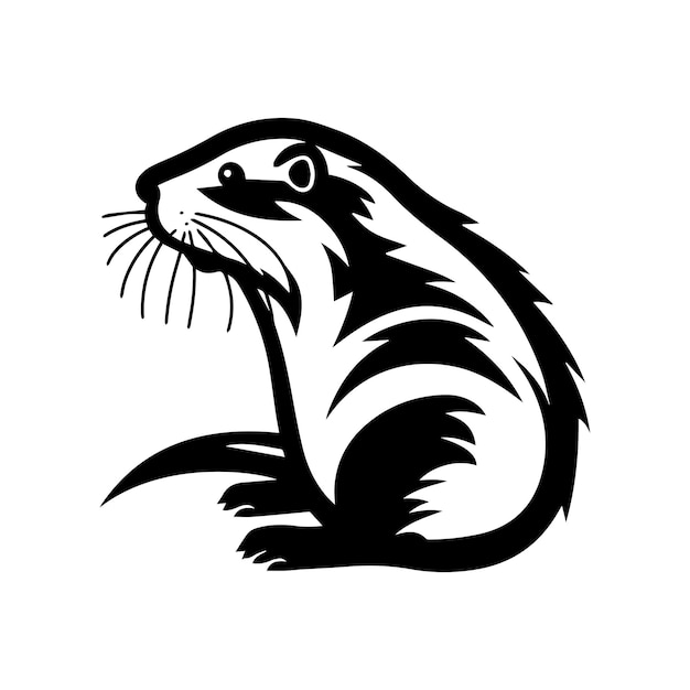 Beaver hand drawn vector illustration isolated on white