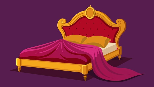 A bed fit for royalty adorned with silky smooth sheets and a luxurious velvet comforter