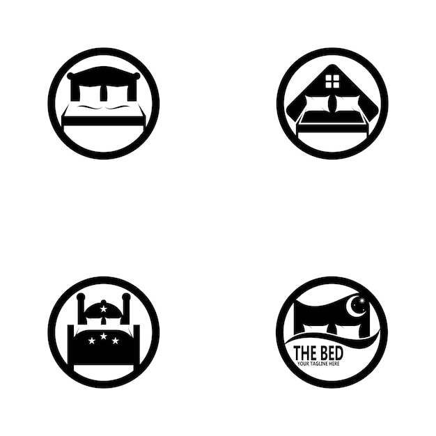 Bed icon and symbol vector template illustration