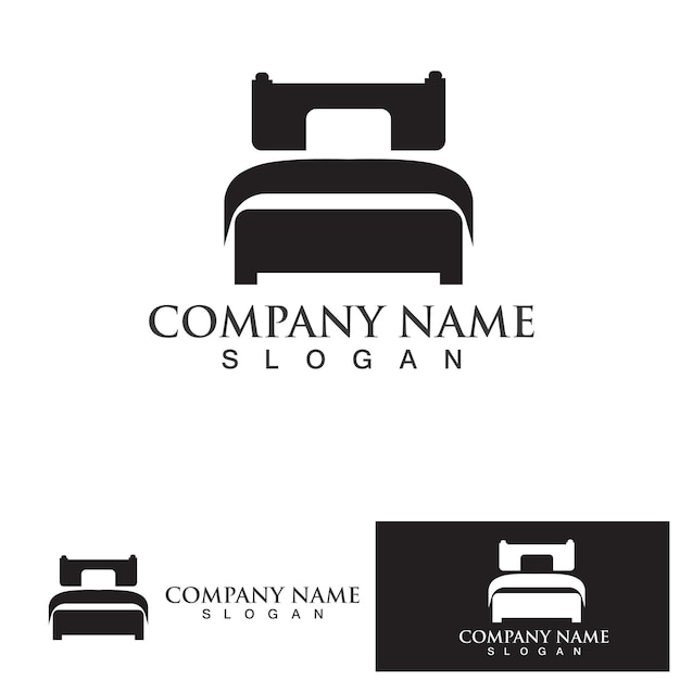 Bed logo and symbol hotel business logo vector