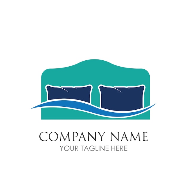 Bed logo vector illustration design template Bed logo vector