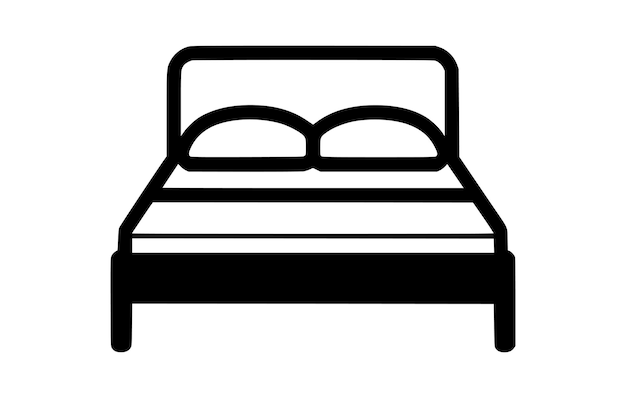 bed in motel apartment line icon vector