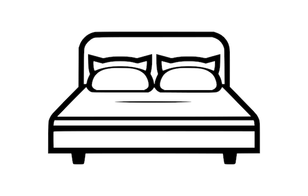 bed in motel apartment line icon vector