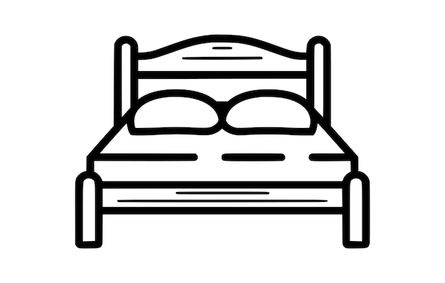 bed in motel apartment line icon vector