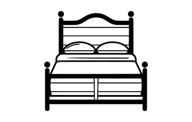 bed in motel apartment line icon vector