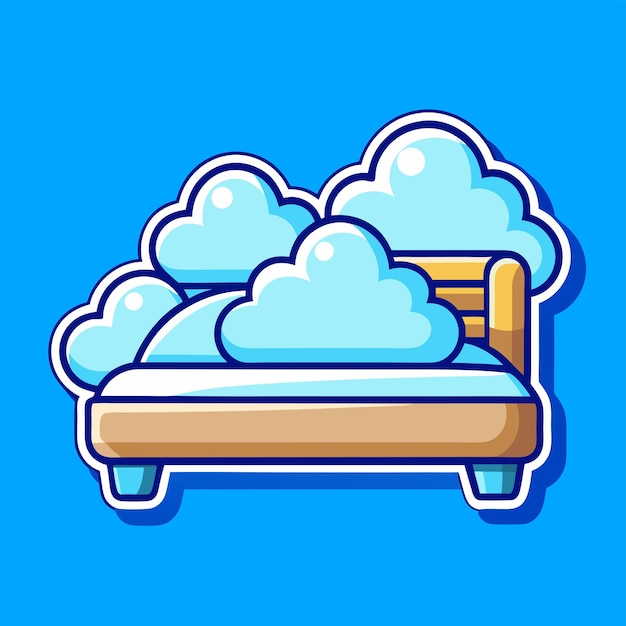 a bed sticker featuring clouds