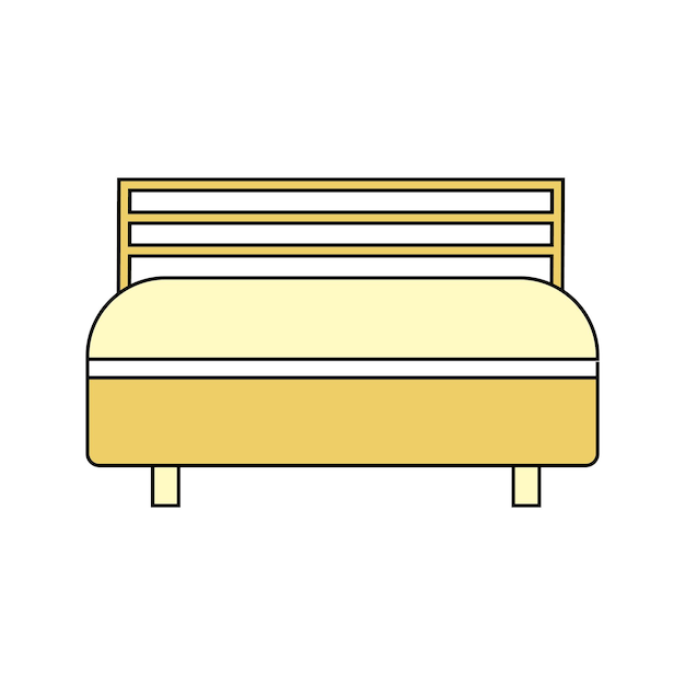 Bed Vector color icon Isolated on white background