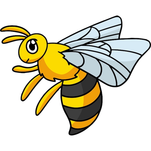 Bee Animal Cartoon Colored Clipart Illustration