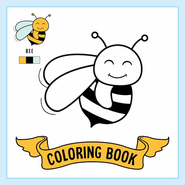 Bee Animals Coloring Page Book