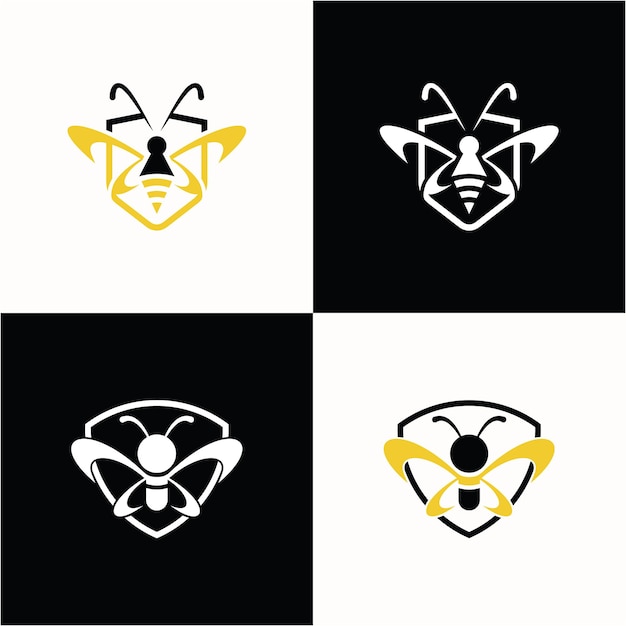 Bee concepts logo design vector Template