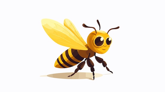 Bee Connected Cartoon Vector Illustration Isolated