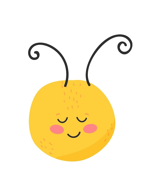 Bee face Cartoon style Vector illustration