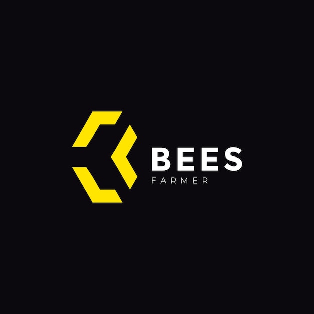 Bee farming business modern logo design graphic vector