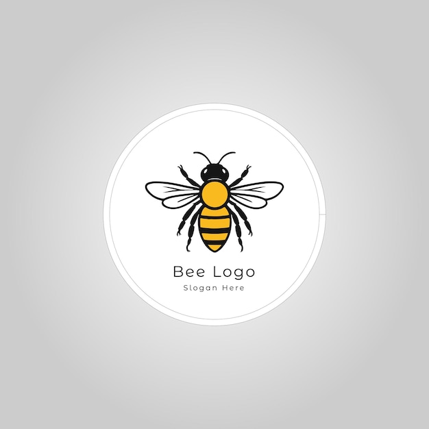 bee illustration logo design