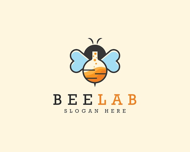 Bee lab logo vector logo illustration design template