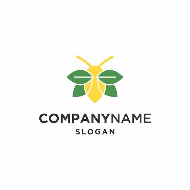 Bee leaf logo icon design template