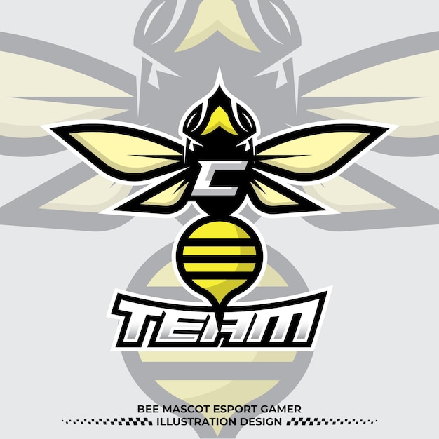 Vector bee letter c logo design hornet bee mascot esport illustration design angry bee esport mascot logo